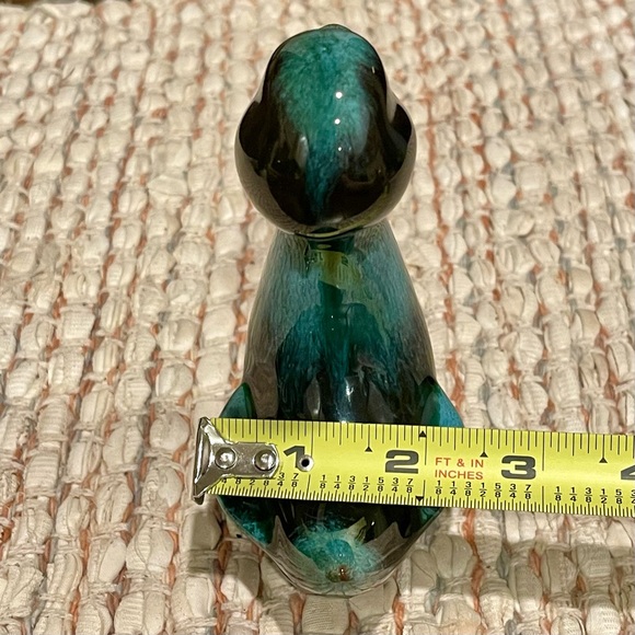 Blue Mountain Pottery Duck Figure Redware Green Black Drip Glaze Mid Century - Picture 14 of 14